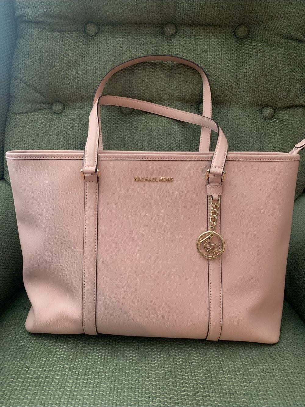 Michael Kors Jet Set Travel Large Saffiano Light Pink Tote